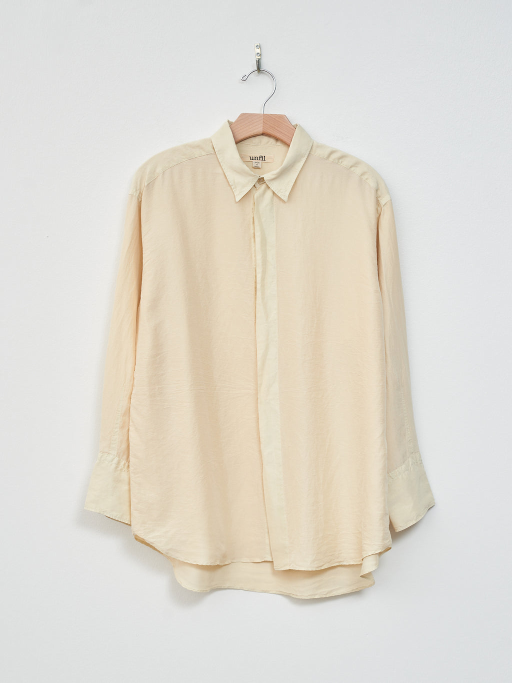 Namu Shop - Unfil Silk Habotai Oversized Shirt - Butter