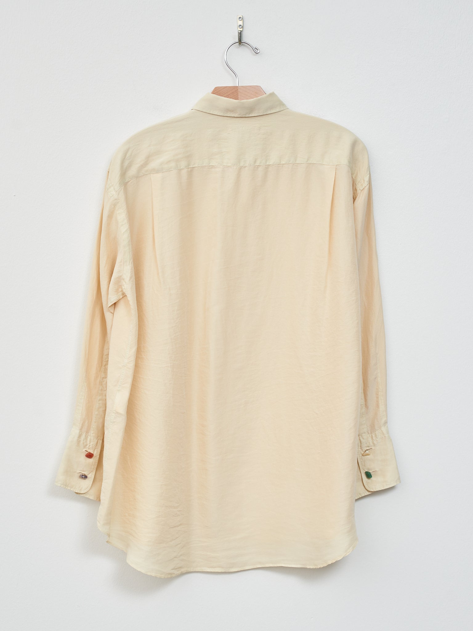 Namu Shop - Unfil Silk Habotai Oversized Shirt - Butter