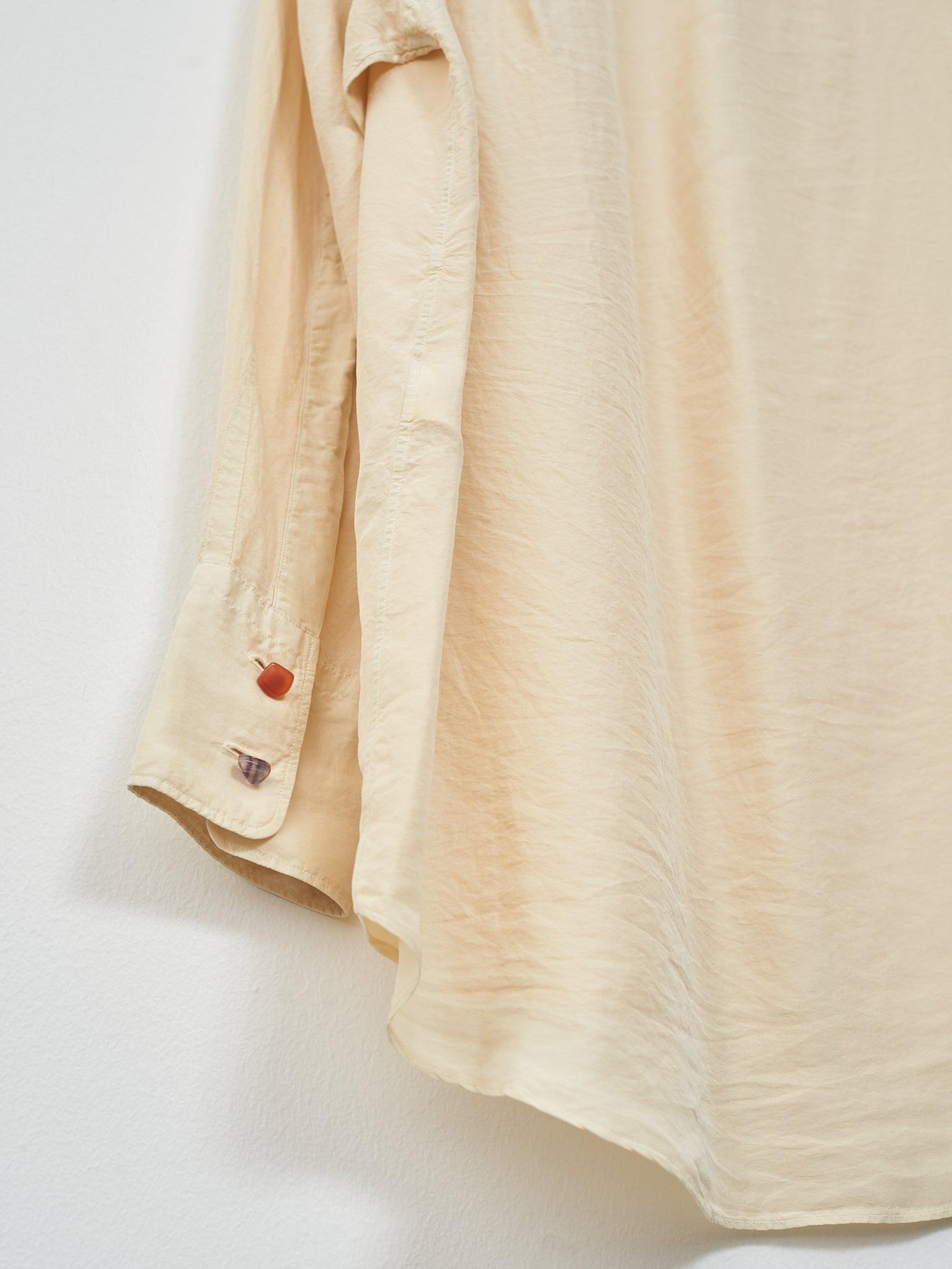 Namu Shop - Unfil Silk Habotai Oversized Shirt - Butter