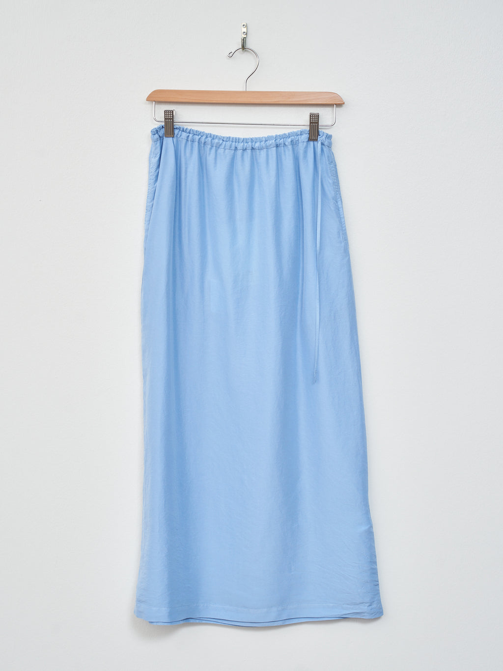 Namu Shop - Unfil Silk Habotai Maxi Skirt - Sax Blue