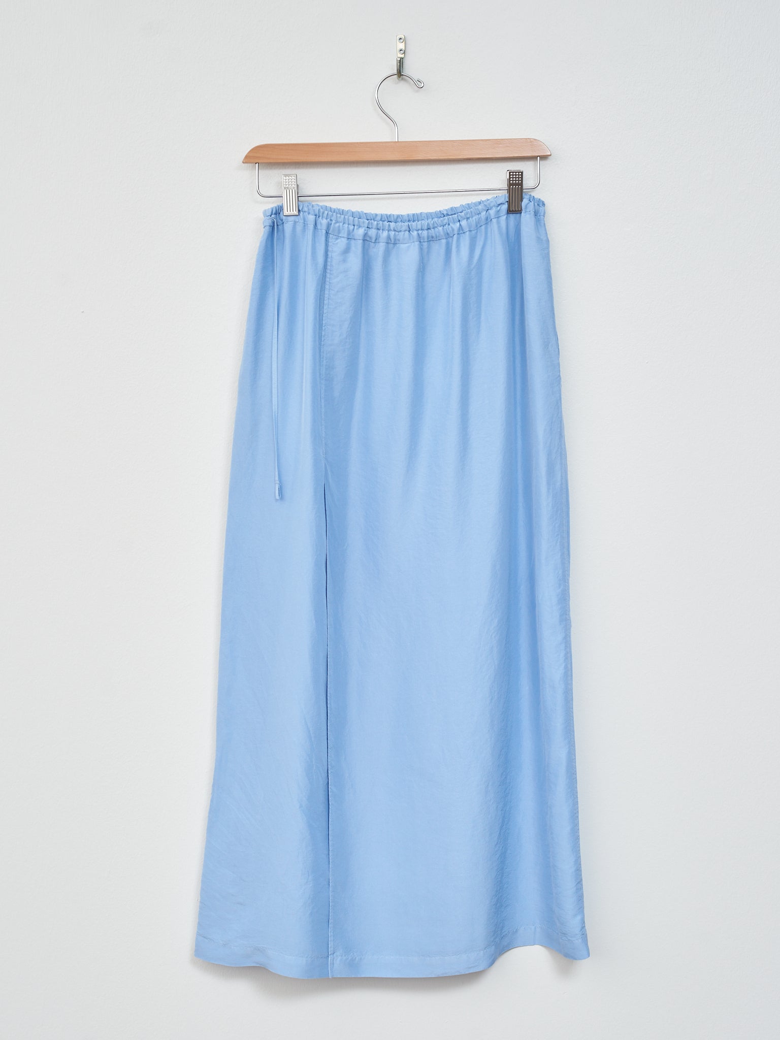 Namu Shop - Unfil Silk Habotai Maxi Skirt - Sax Blue
