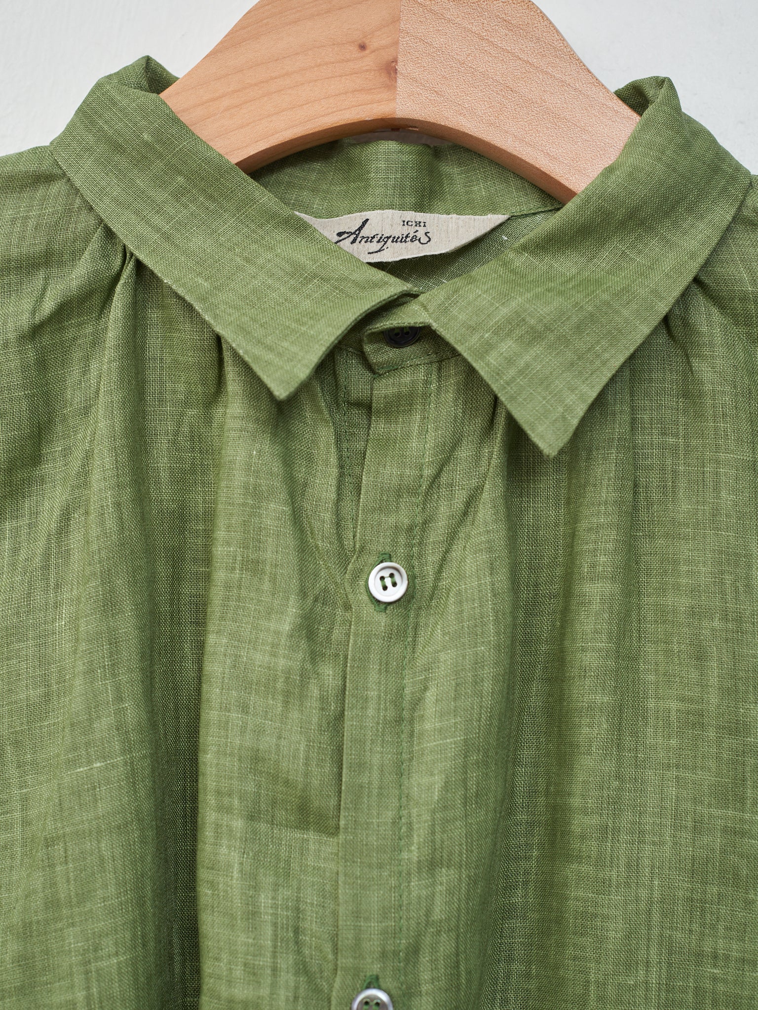 Namu Shop - Ichi Pigment Color Linen Shirt - Green