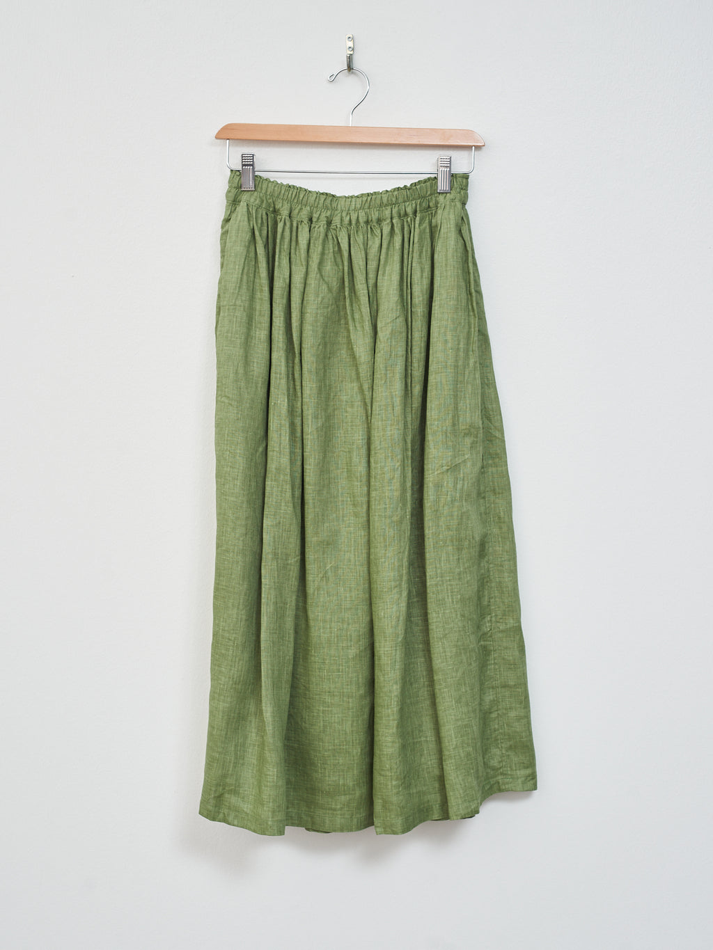 Namu Shop - Ichi Pigment Color Linen Skirt - Green