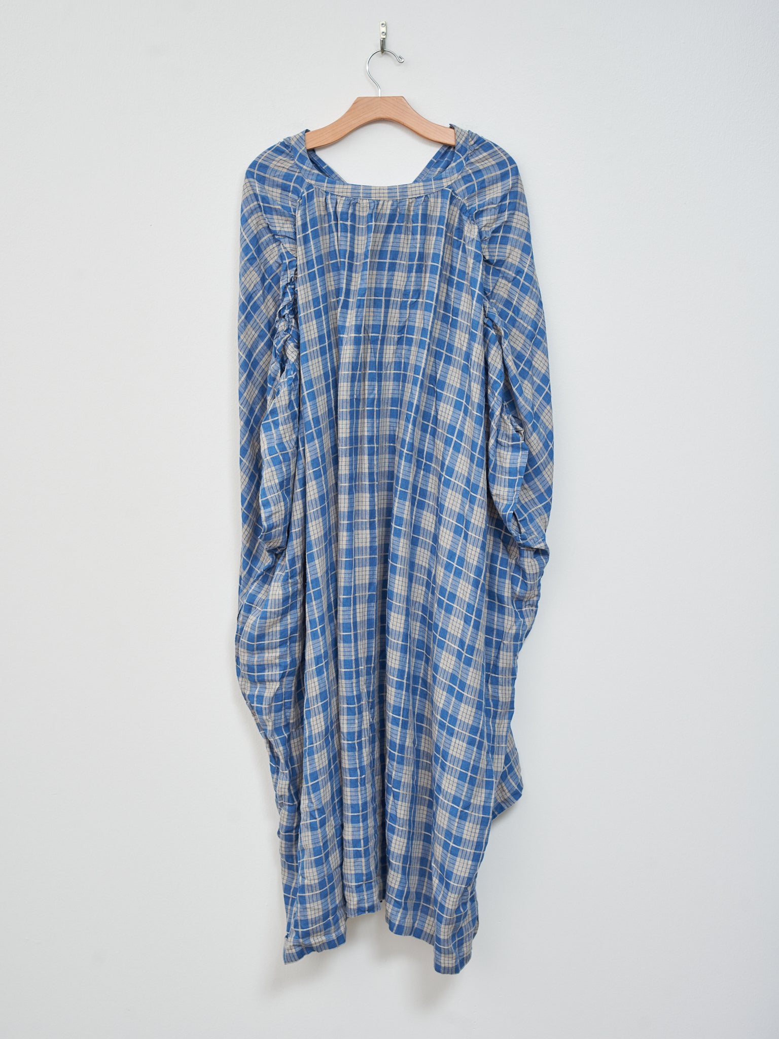 Namu Shop - Ichi Indigo Check Dress - Indigo Light x Natural