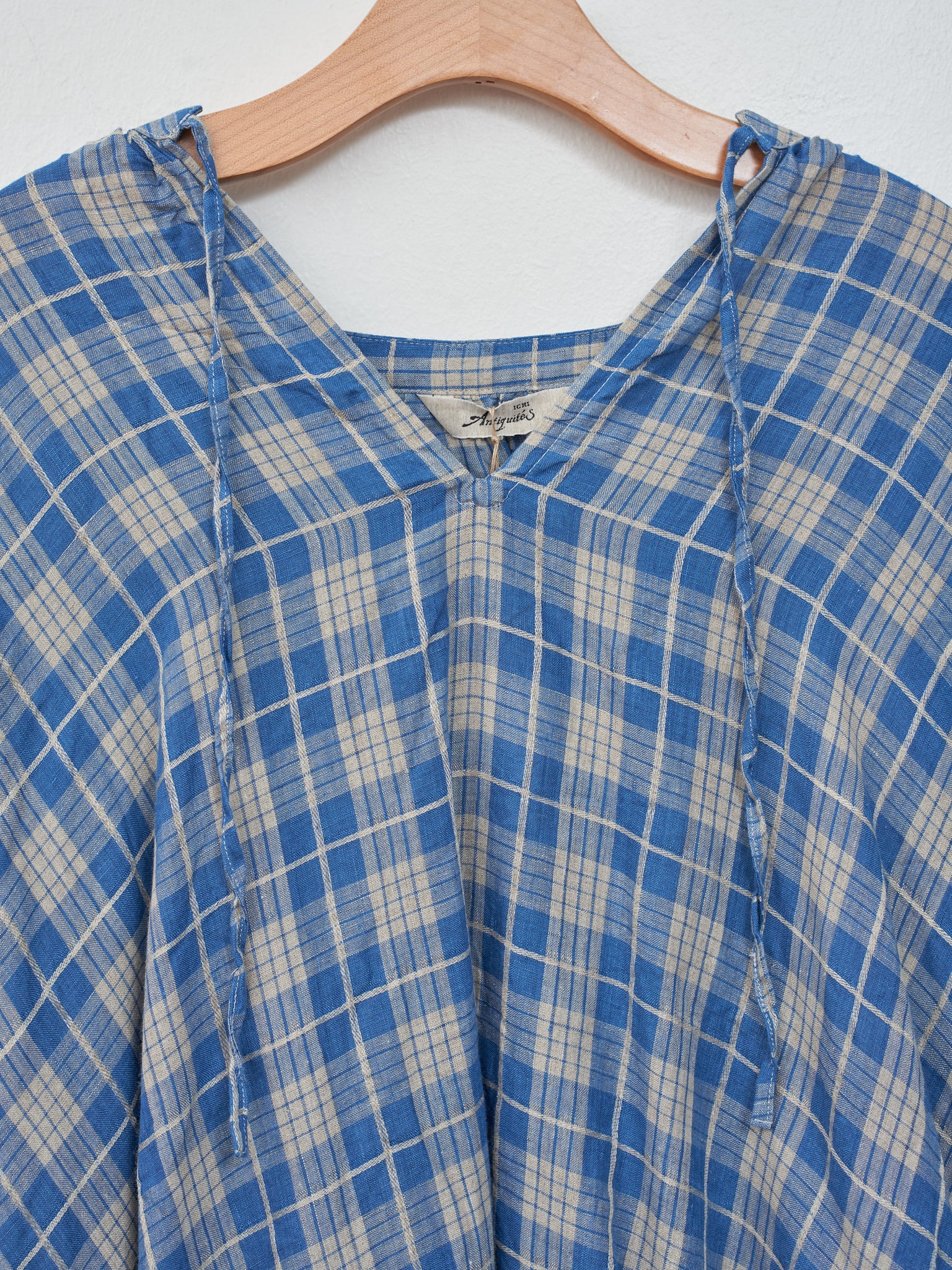 Namu Shop - Ichi Indigo Check Dress - Indigo Light x Natural