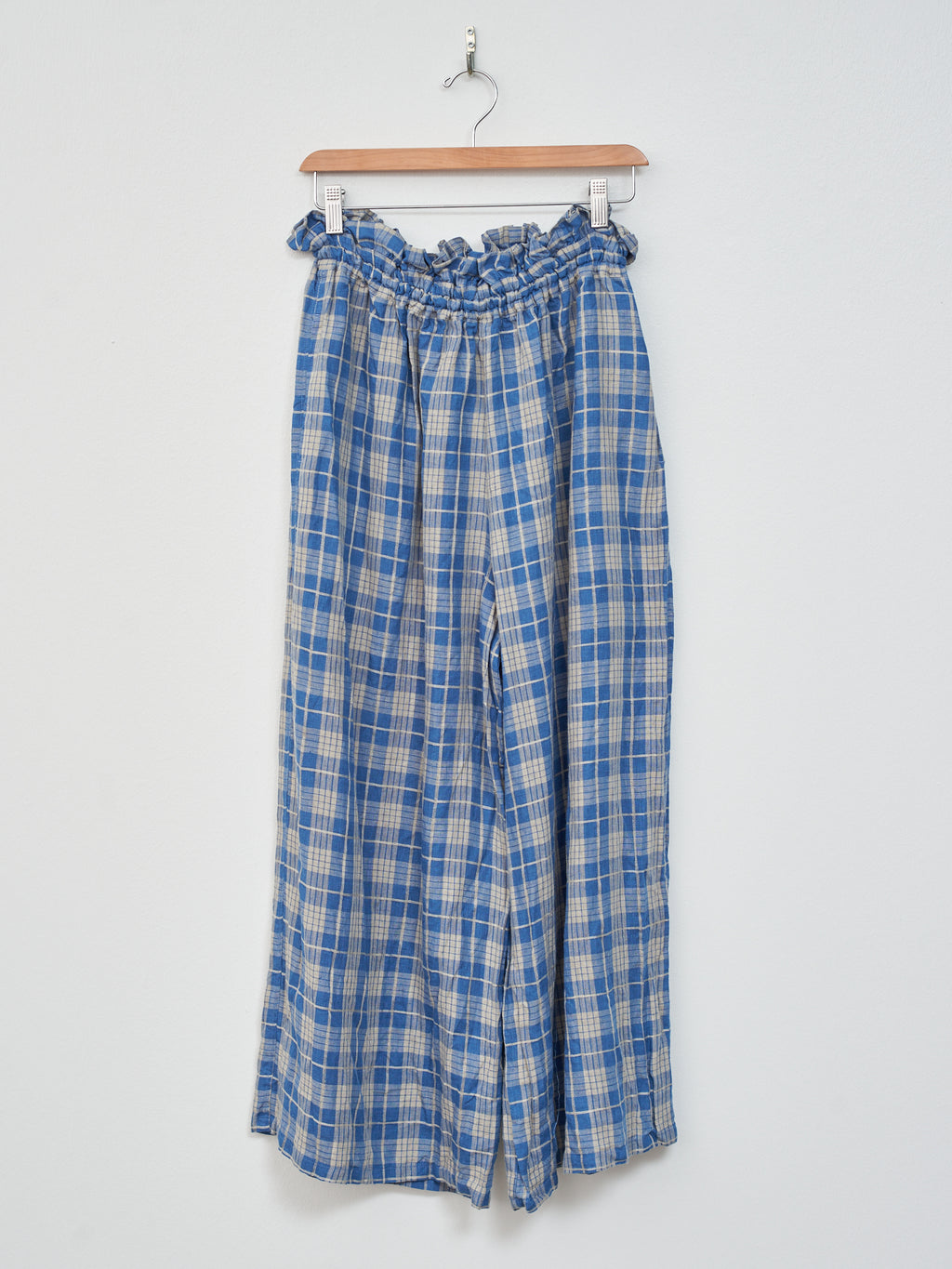 Namu Shop - Ichi Indigo Check Pants - Indigo Light x Natural