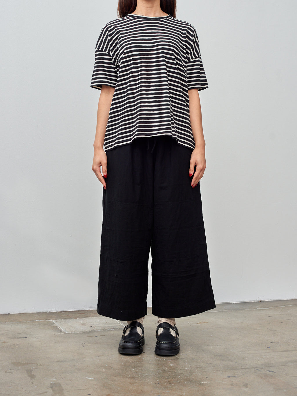 Namu Shop - Ichi Stripe T-Shirt  - Black/Natural