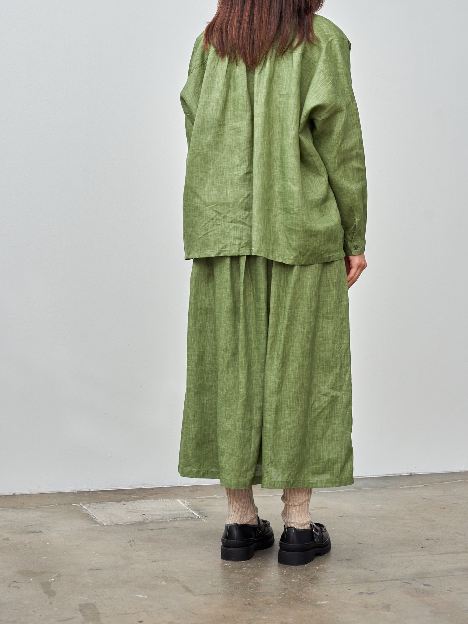 Namu Shop - Ichi Pigment Color Linen Shirt - Green