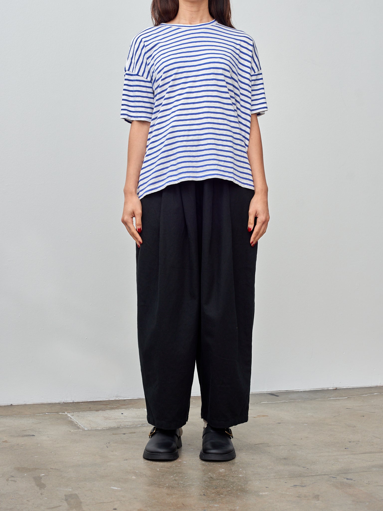 Namu Shop - Ichi Stripe T-Shirt - White/Royal