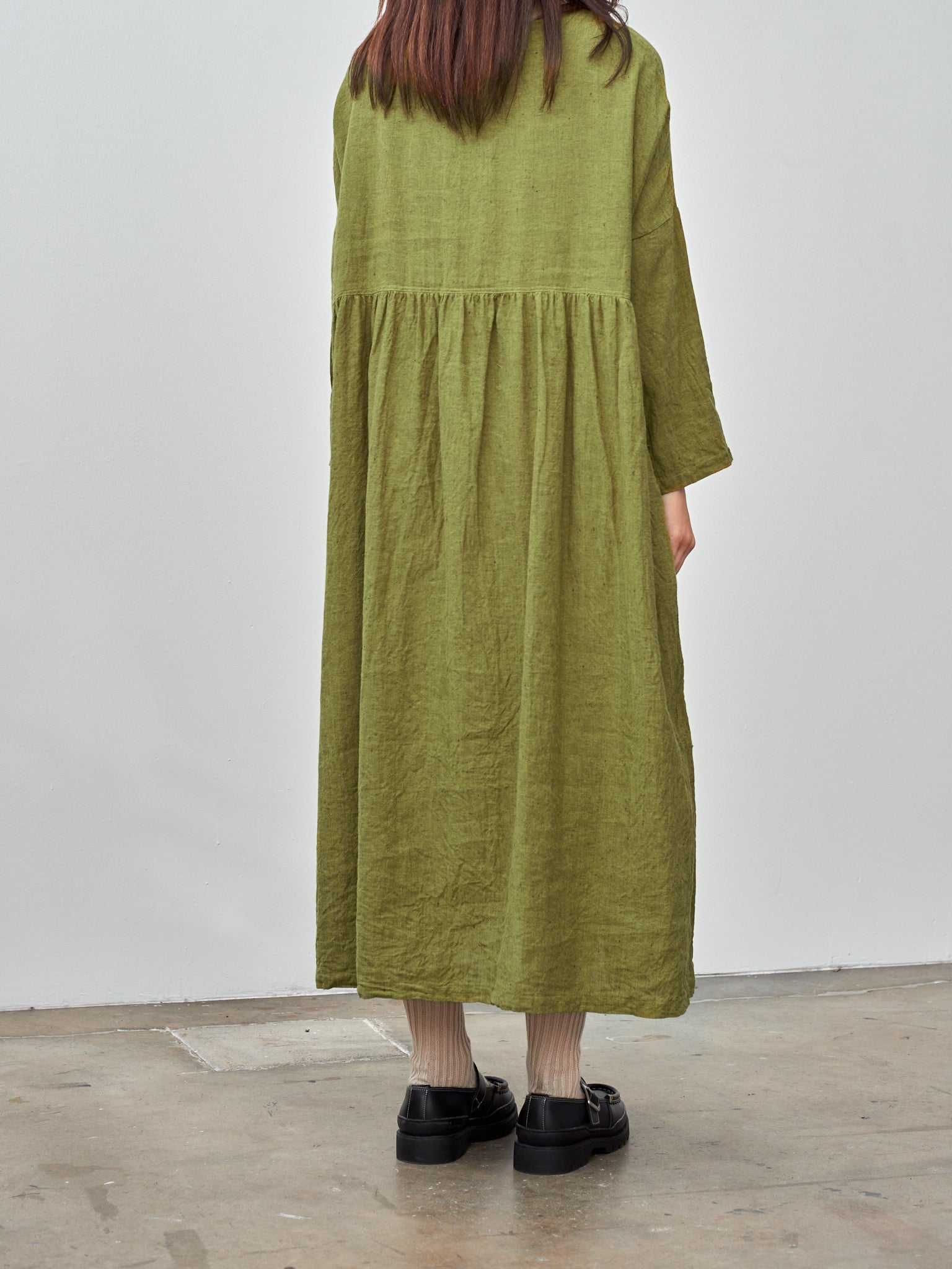 Herringbone Dress - Yellow Green Herringbone Dress - Yellow Green