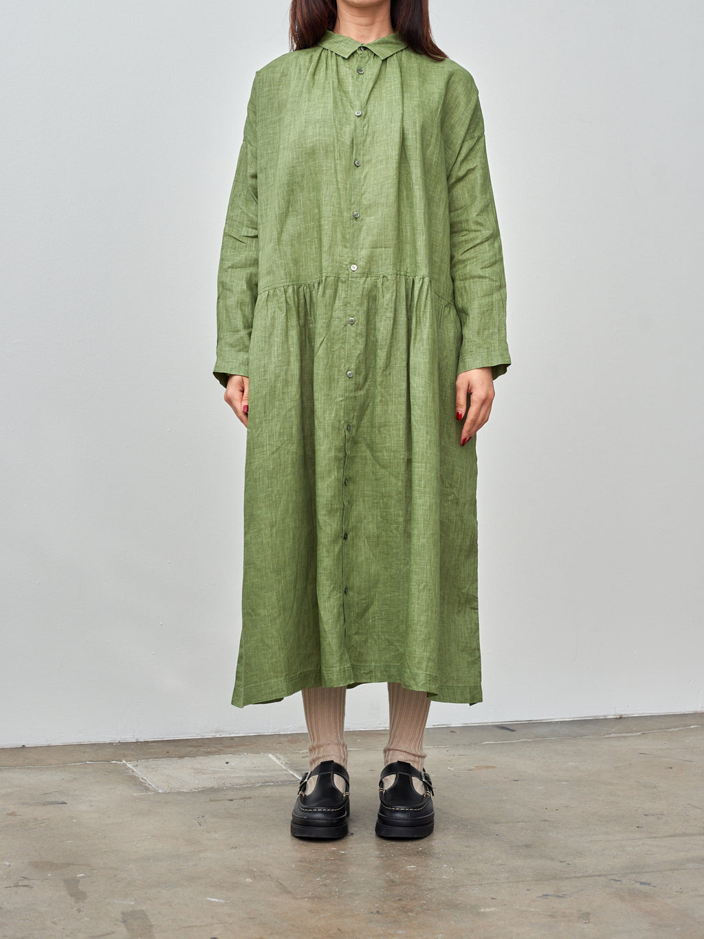 Namu Shop - Ichi Color Linen Dress - Green