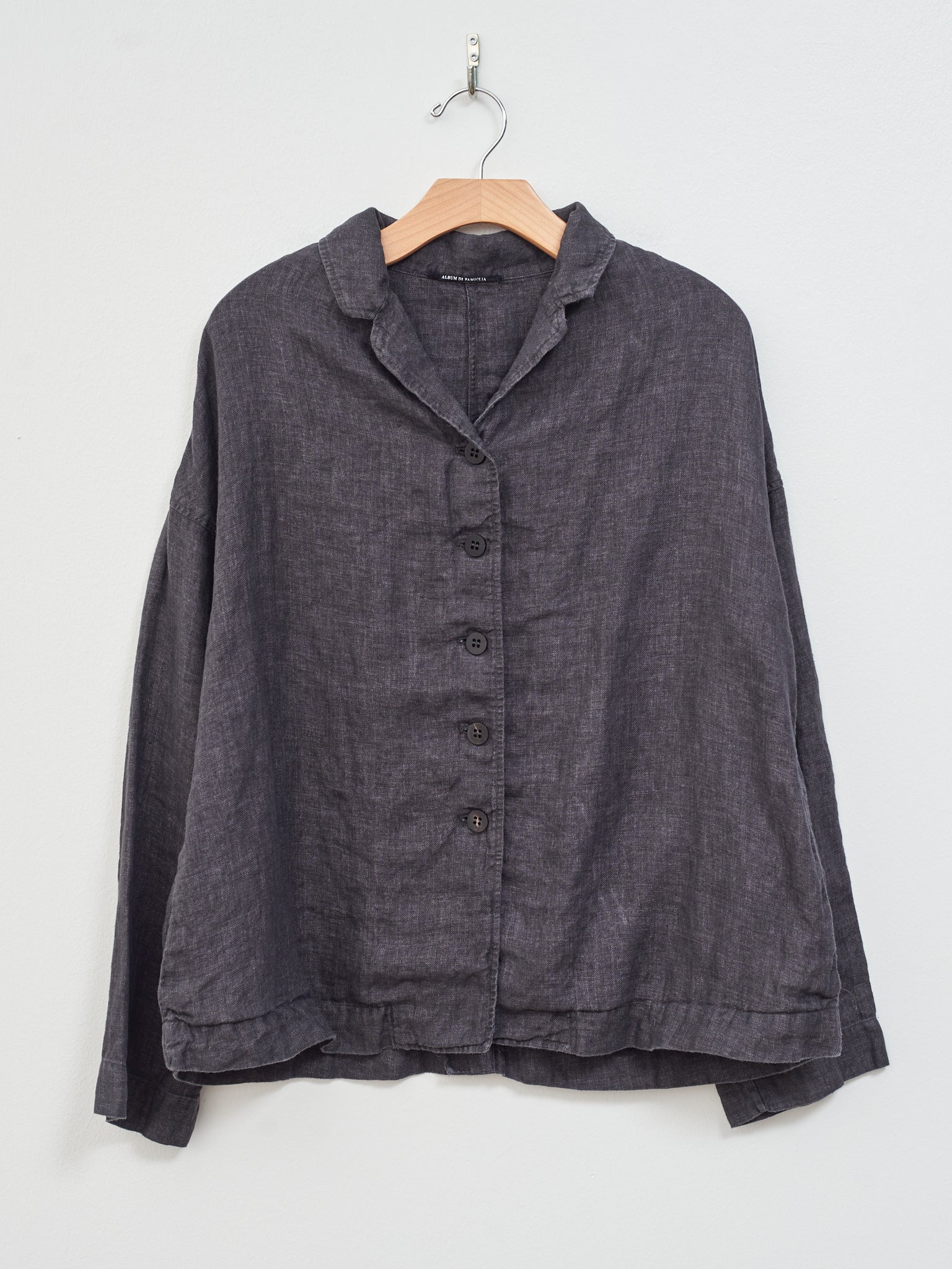 Namu Shop - Album di Famiglia Linen Loose Blazer - Black