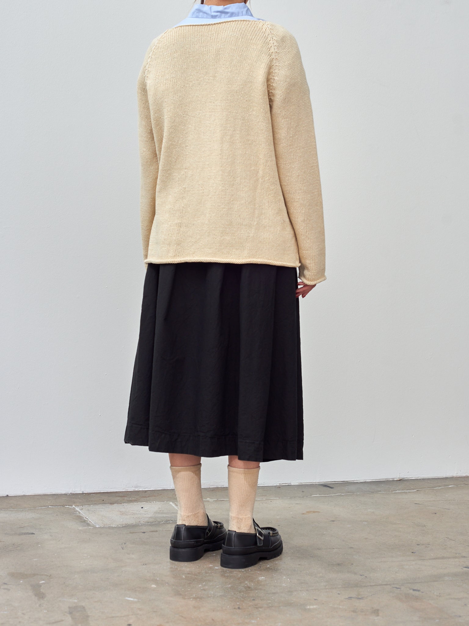 Namu Shop - Veritecoeur Cotton Silkette Pullover Knit - Ivory