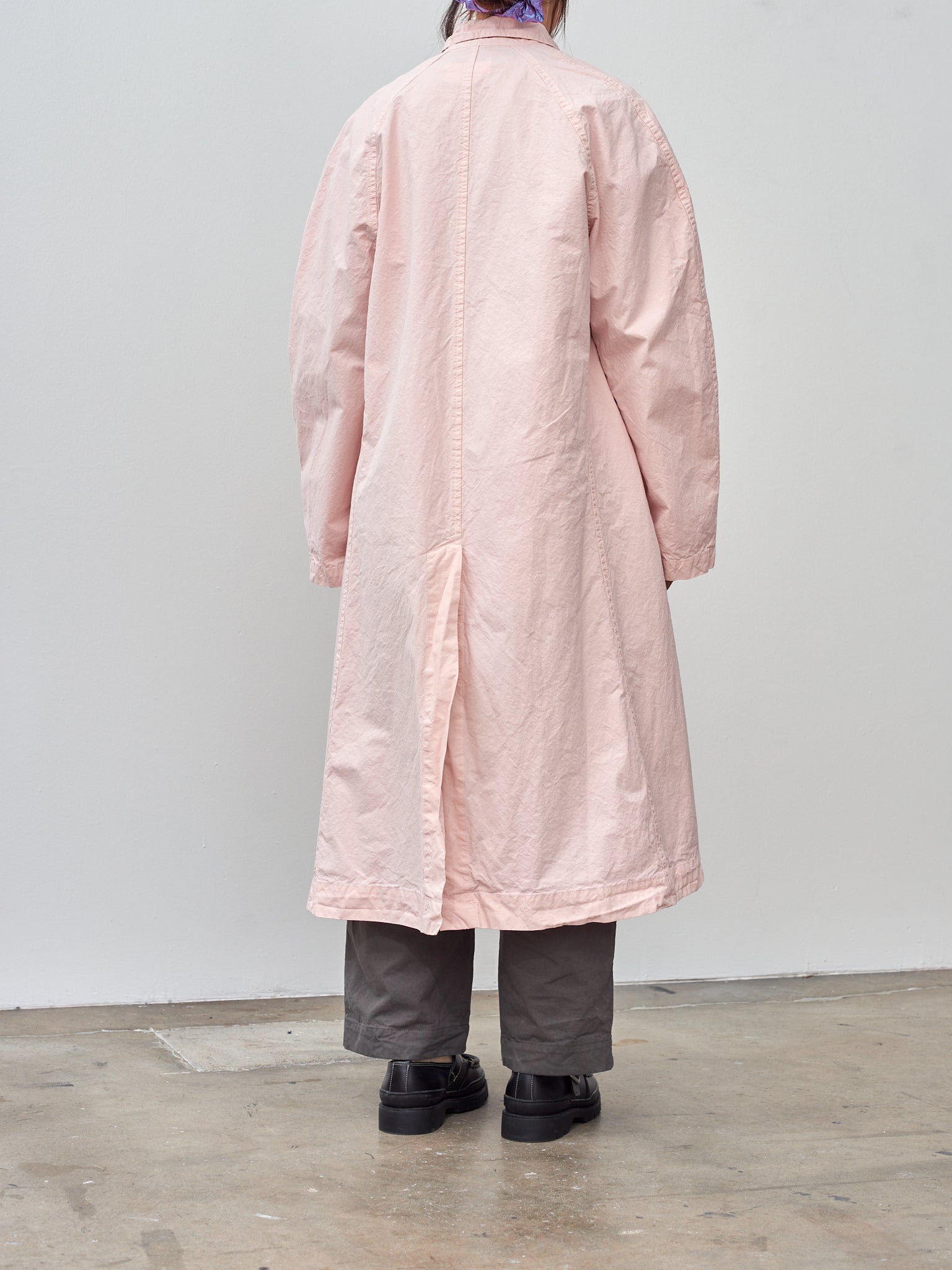 Namu Shop - Veritecoeur Garment Dyed Balmacaan Coat - Pink