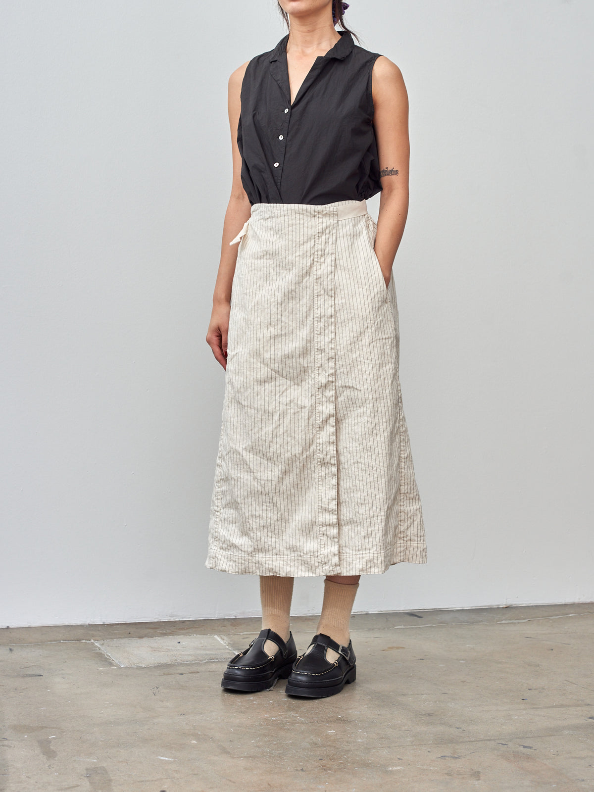 Namu Shop - Album di Famiglia Pinstripe Wrap Skirt - Natural