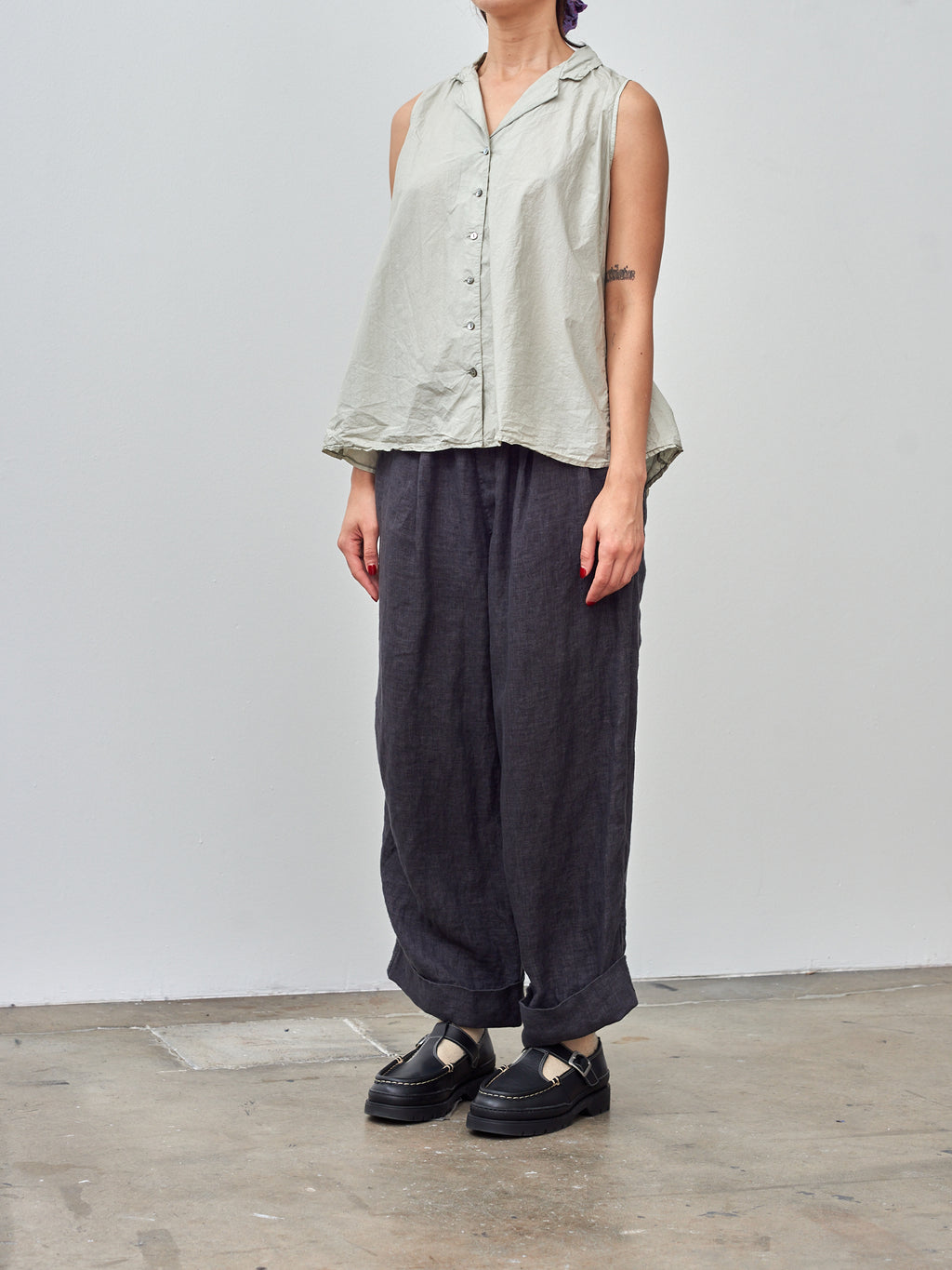 Namu Shop - Album di Famiglia Sleeveless Collar Shirt TC - Almond