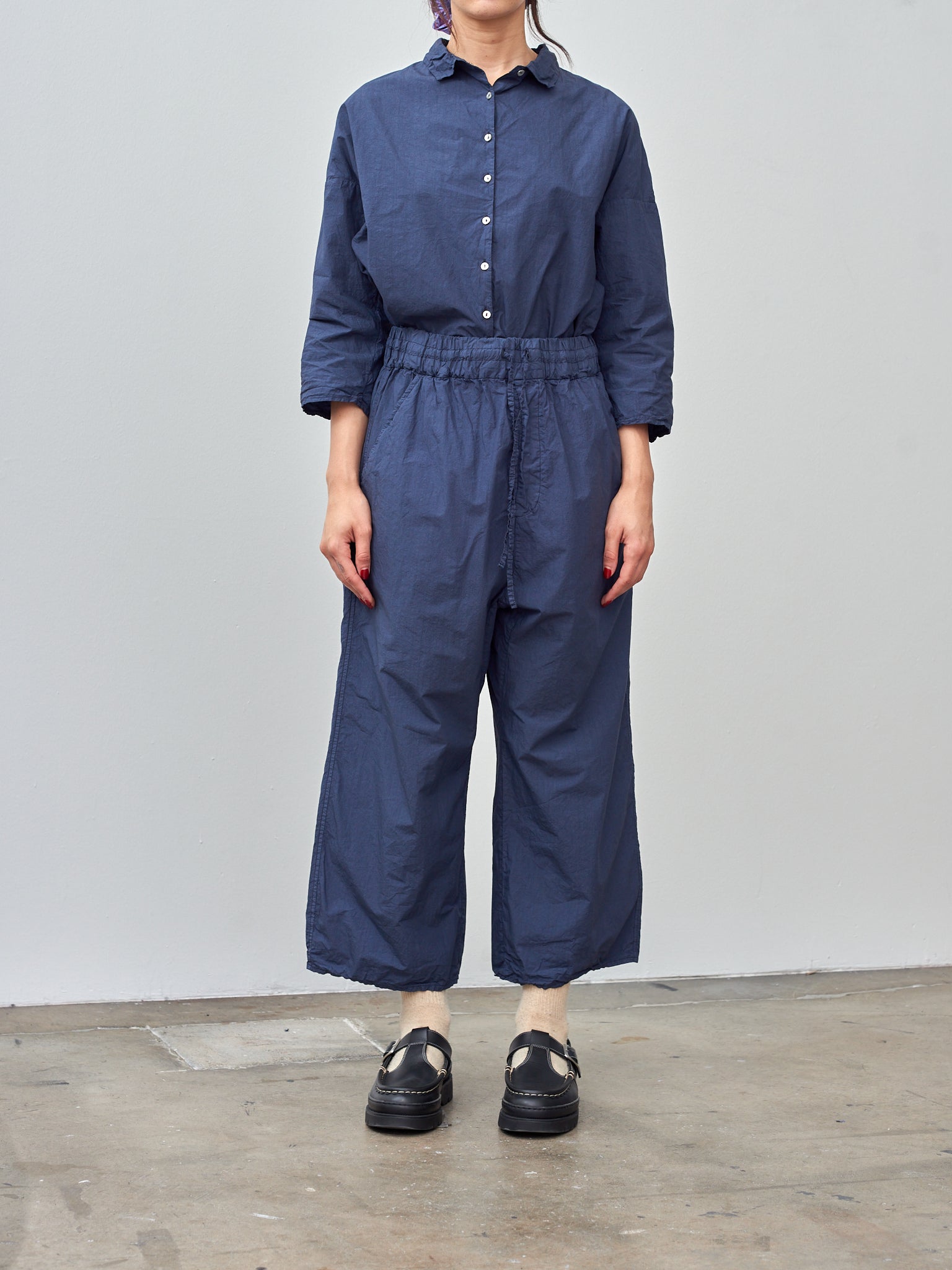 Namu Shop - Album di Famiglia Wide & Short Trousers TC - Navy