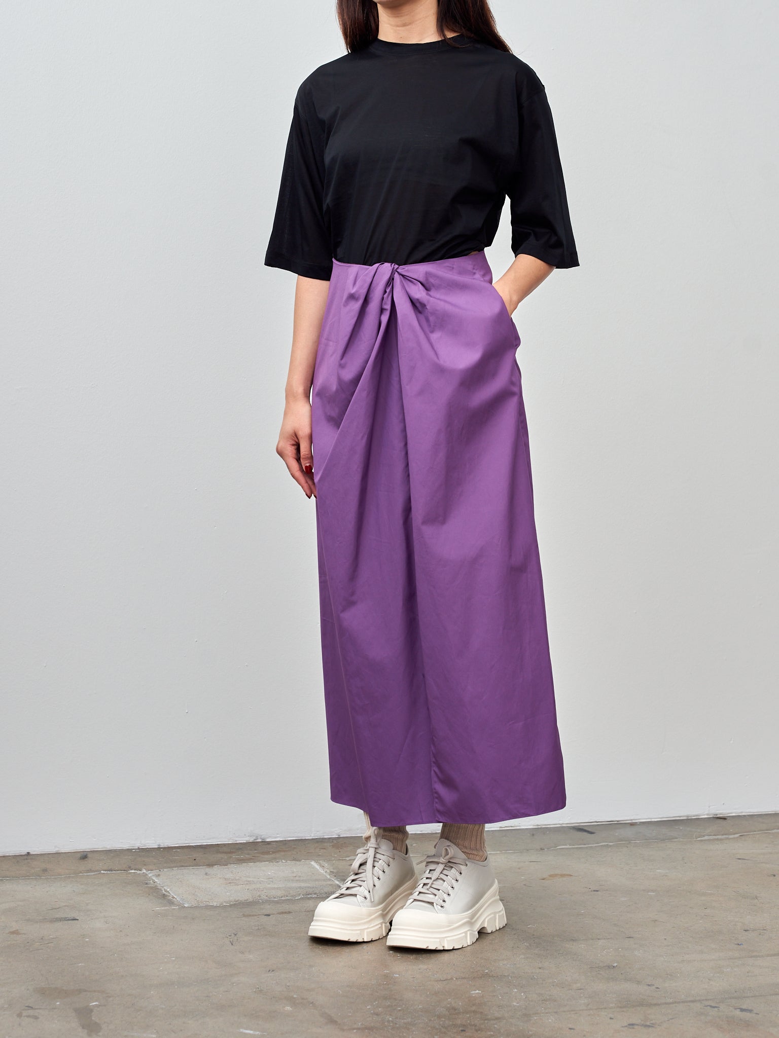 Namu Shop - Yleve Finx Cotton Weather Twist Skirt - Purple