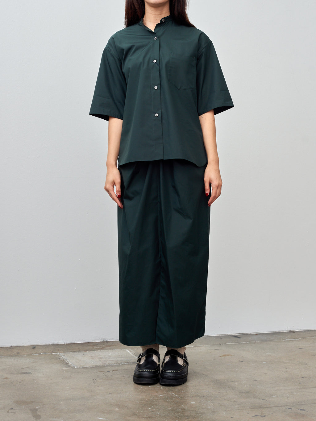 Namu Shop - Yleve Finx Cotton Weather S/S Shirt - Dark Green