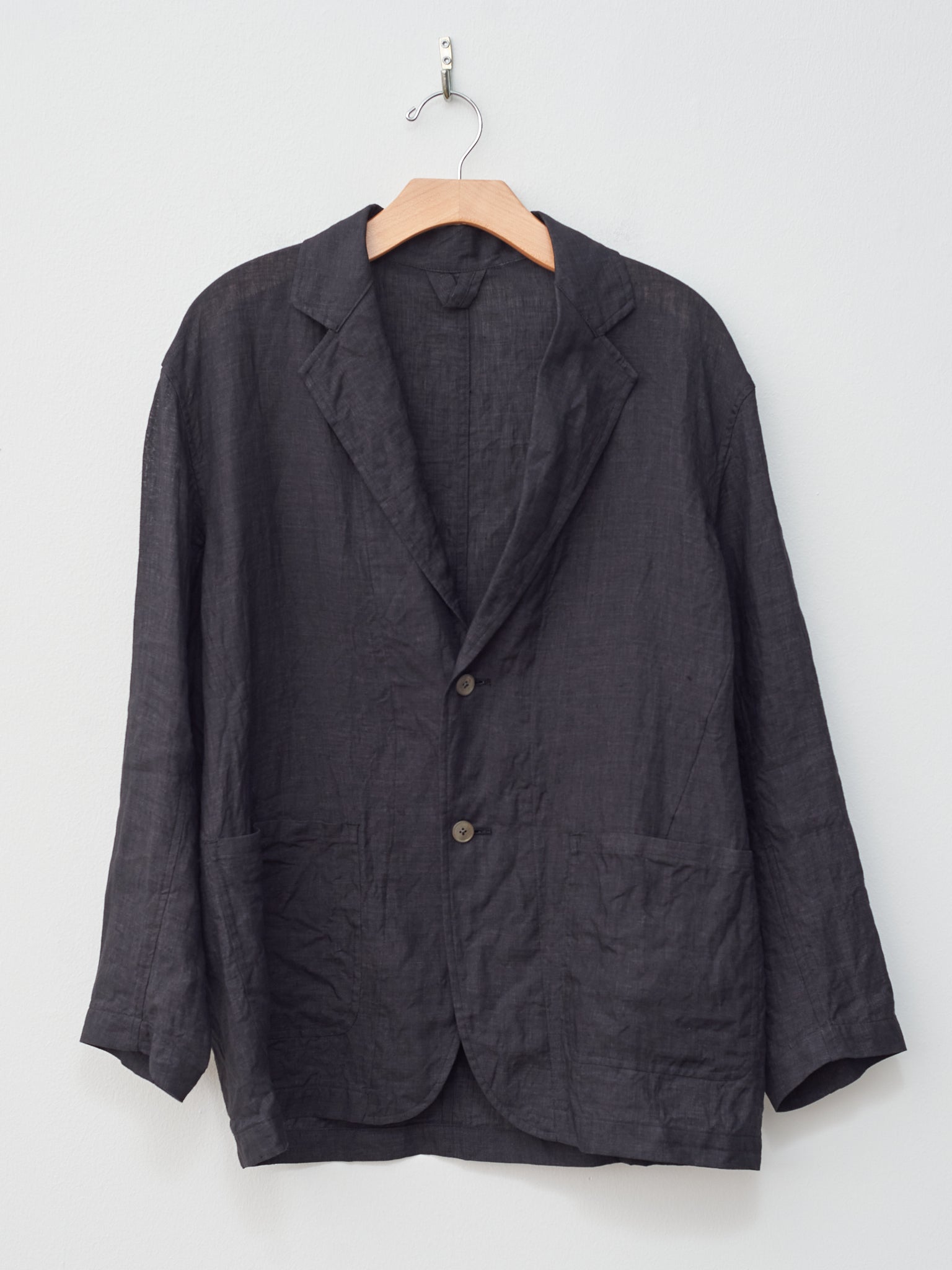 Namu Shop - Yleve Linen Poplin Blazer - Black