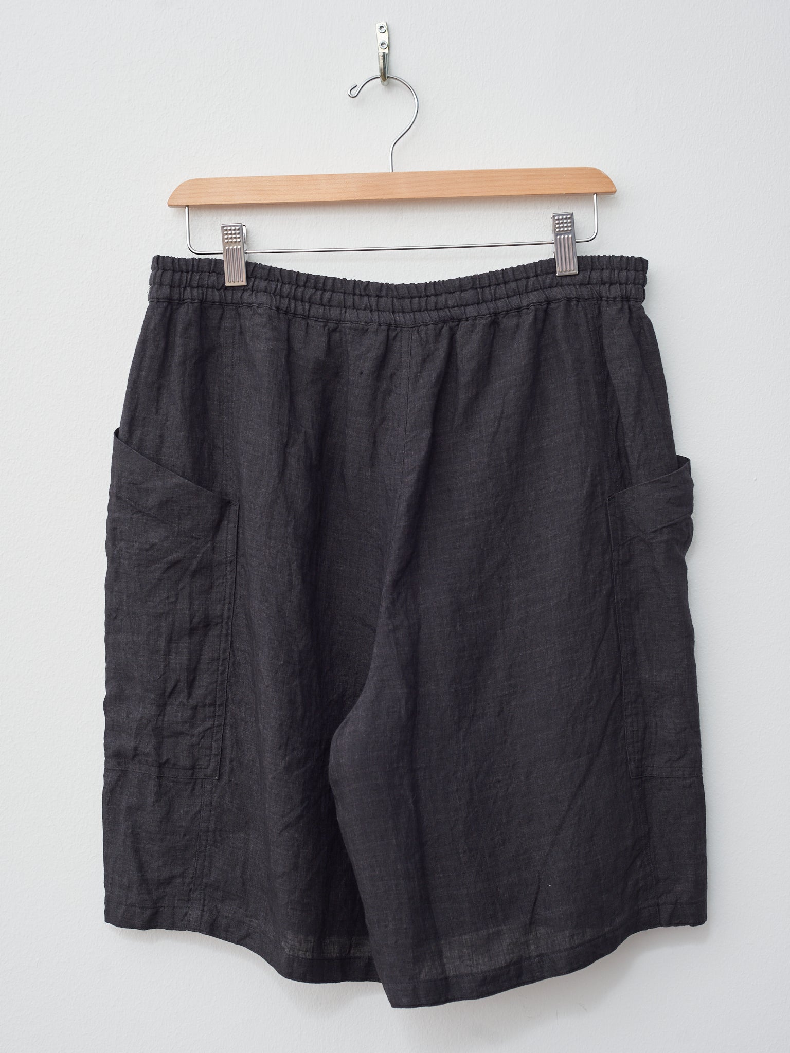 Namu Shop - Yleve Linen Poplin Shorts - Black