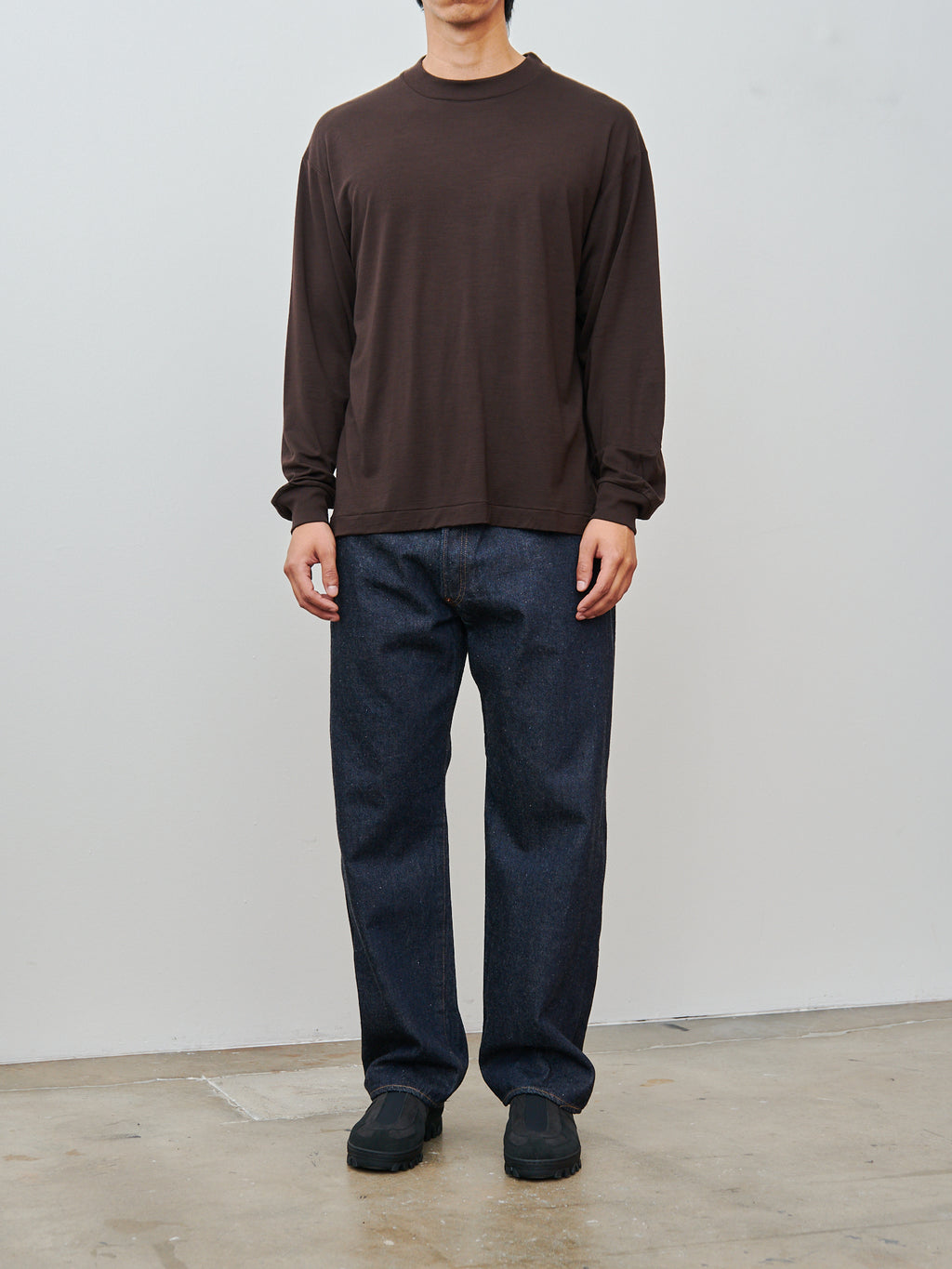 Namu Shop - Kaptain Sunshine Super Soft Merino Tenjiku L/S Tee - Brown