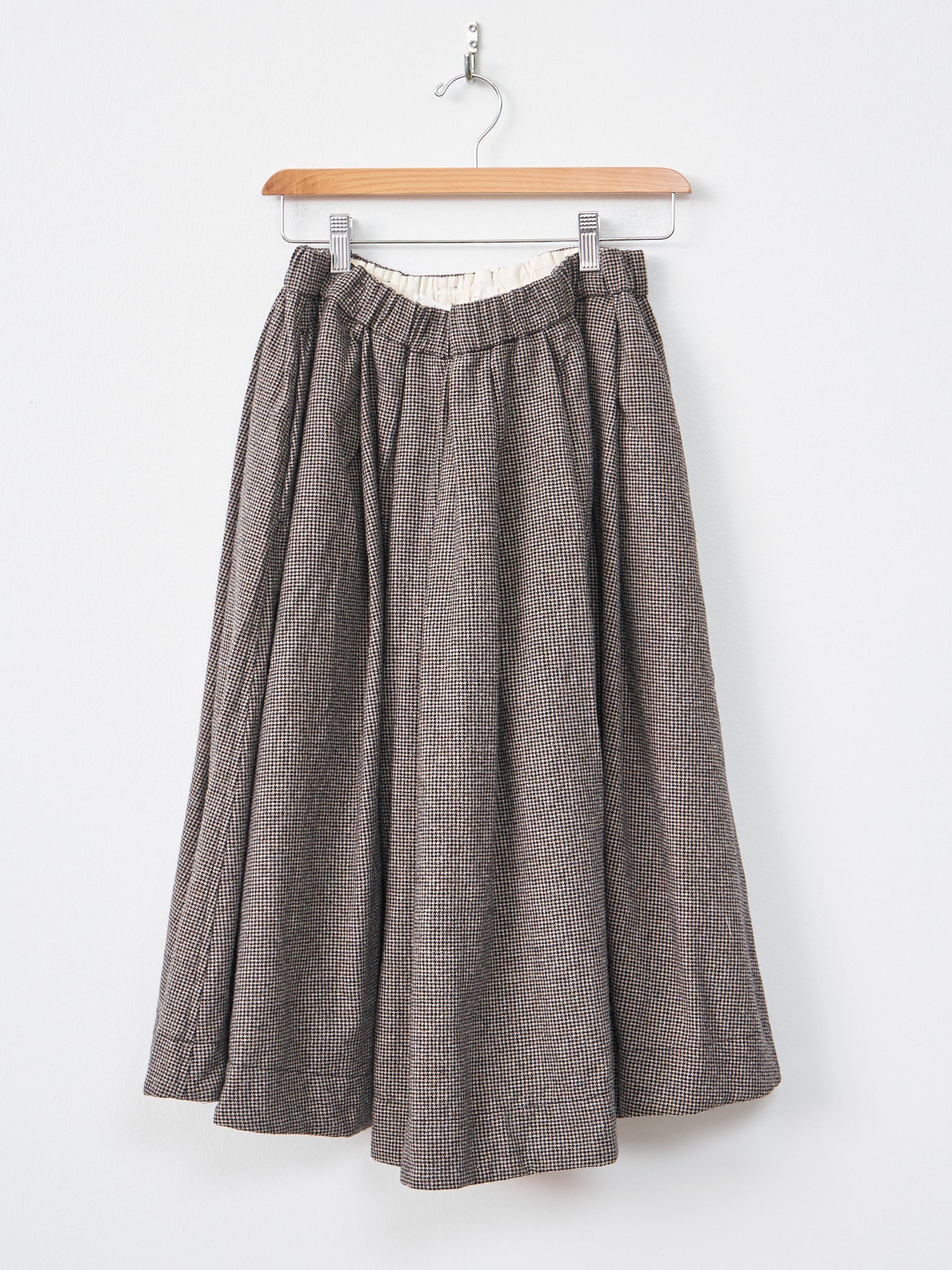 Namu Shop - Album di Famiglia Pleated Skirt Pied-De-Poule - Coffee