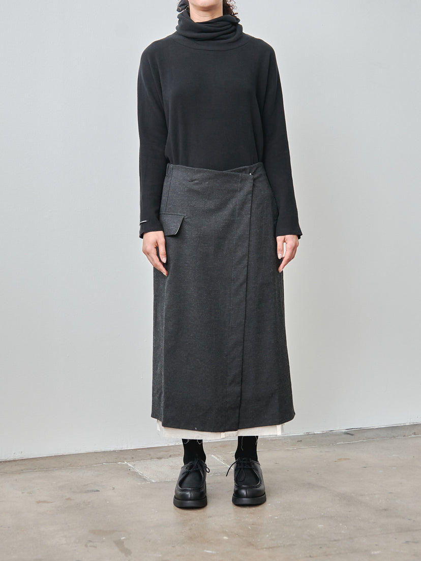 Namu Shop - Album di Famiglia Double Wrap Skirt STW - Slate