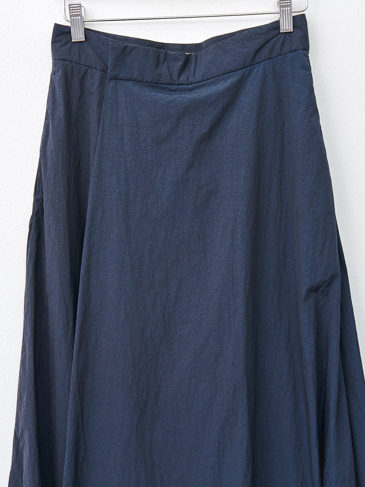 Namu Shop - Aton Hand Dyed Nylon Flared Skirt - Navy