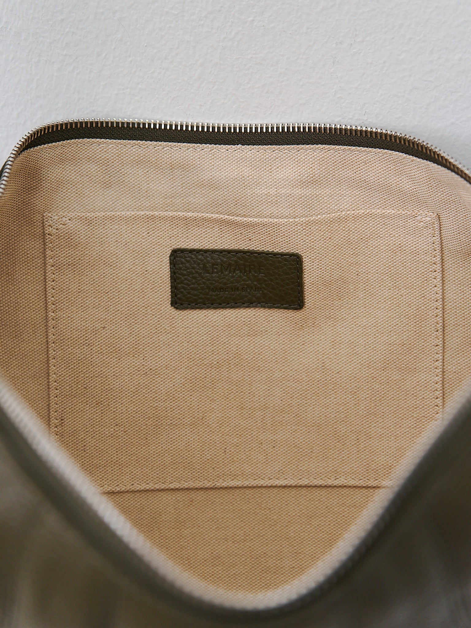 Namu Shop - Lemaire Medium Croissant Bag - Dark Moss (grained leather)