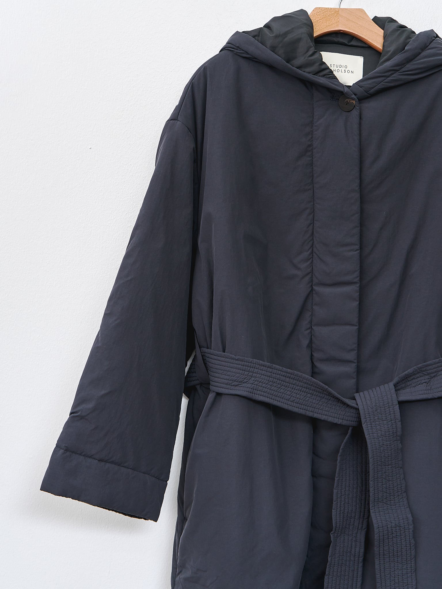 Namu Shop - Studio Nicholson Kariba Belted Wrap Puffer Coat - Black