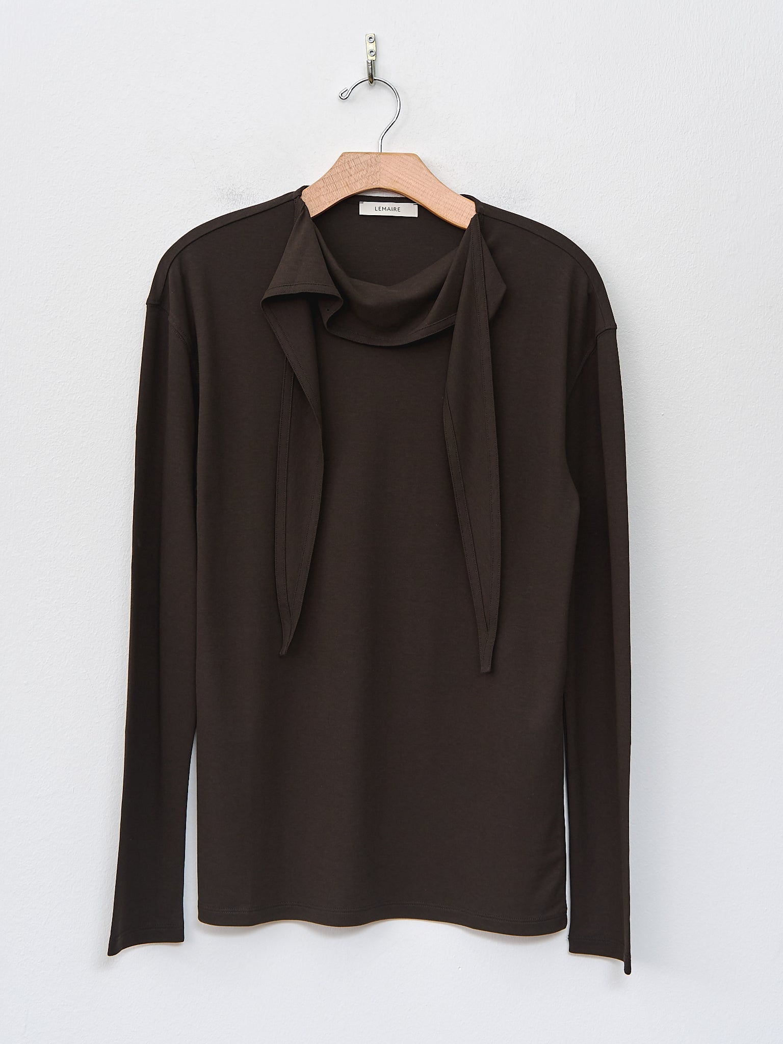 Tシャツ・カットソー LEMAIRE Lemaire Long Sleeve Foulard T-shirt Namu Shop - Lemaire Long Sleeve Foulard Top - Dark Espresso