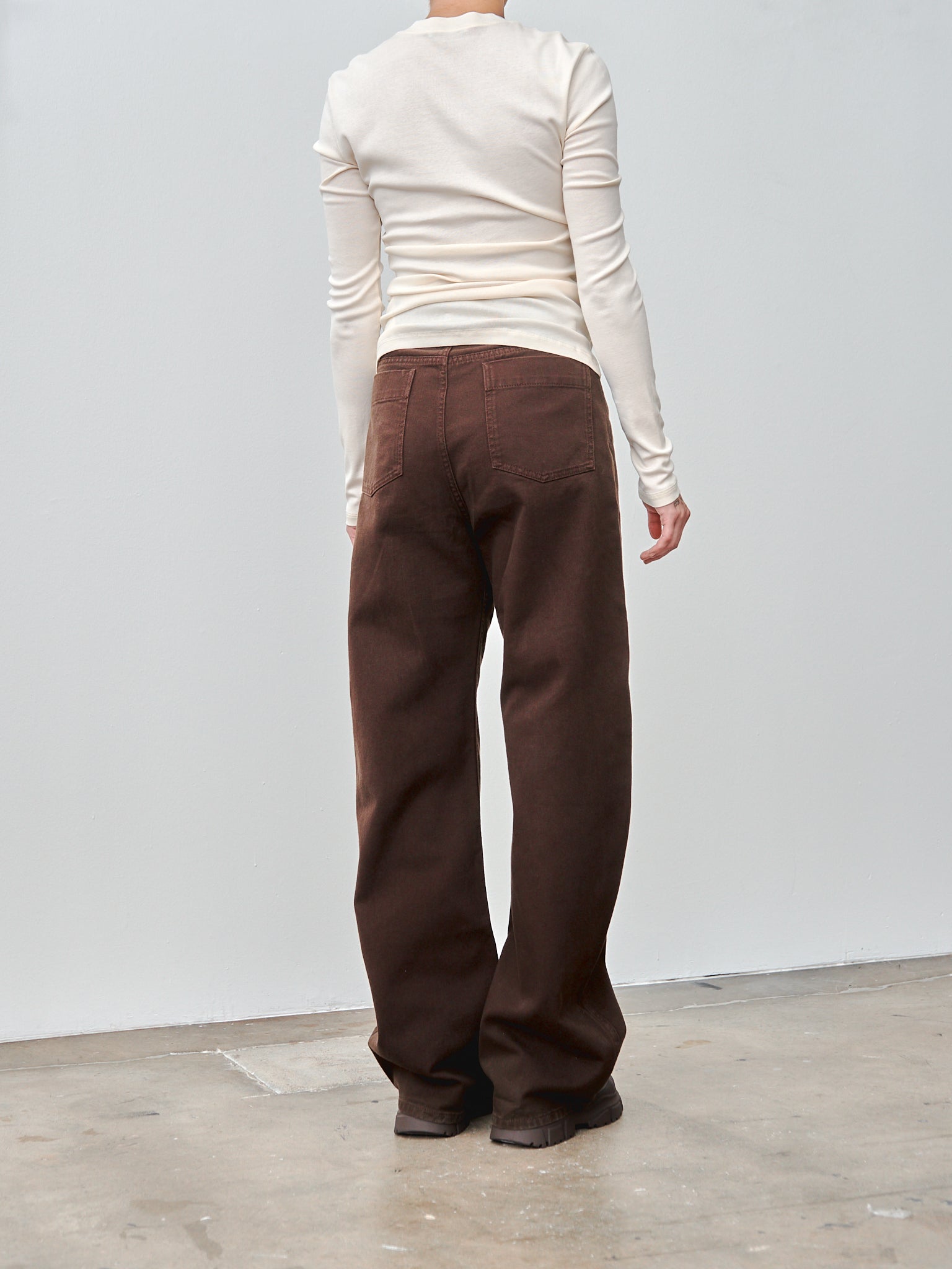 Namu Shop - Lemaire Rib Long Sleeve T-Shirt - Light Cream