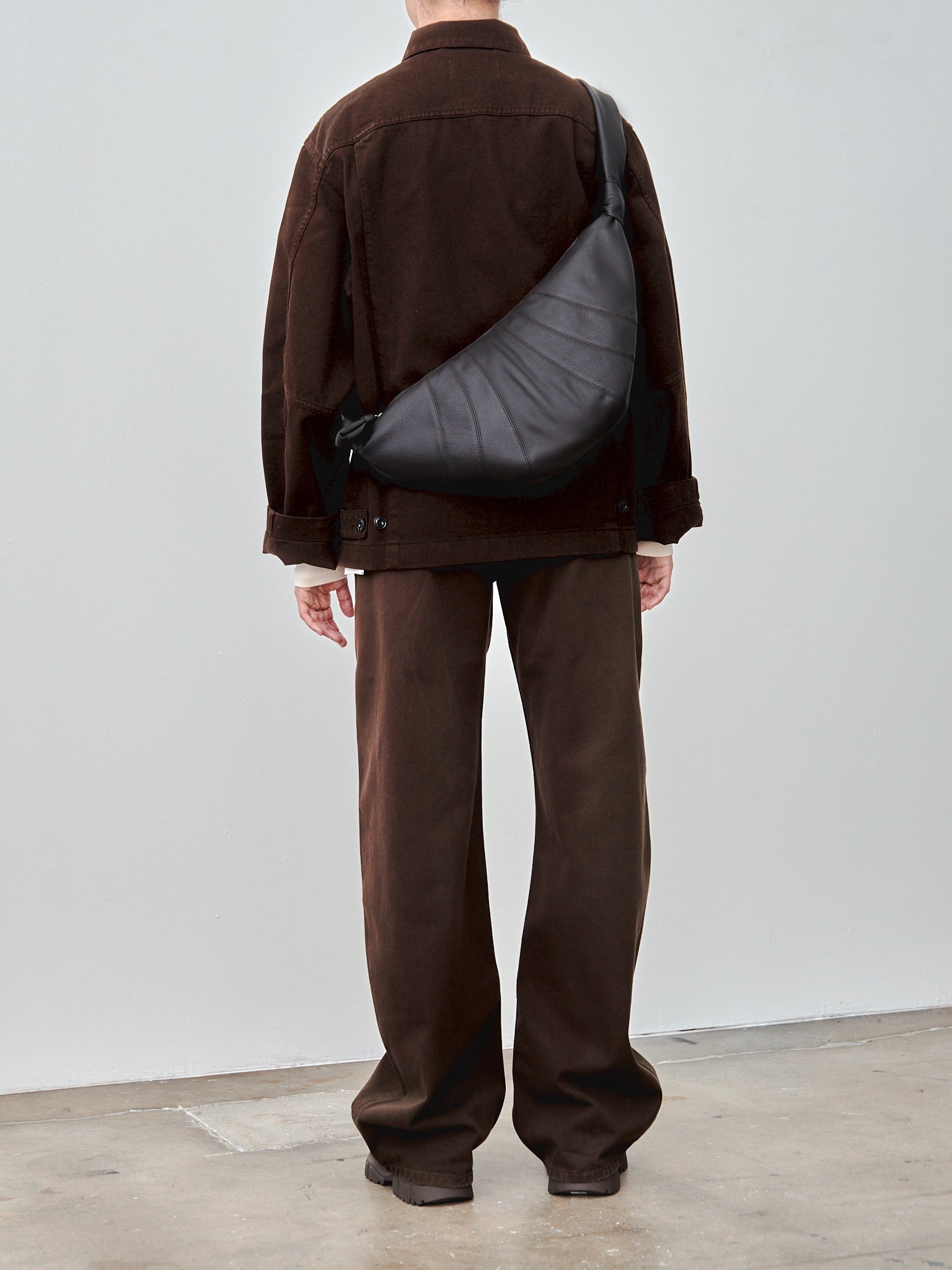 Namu Shop - Lemaire Medium Croissant Bag - Dark Chocolate (grained leather)