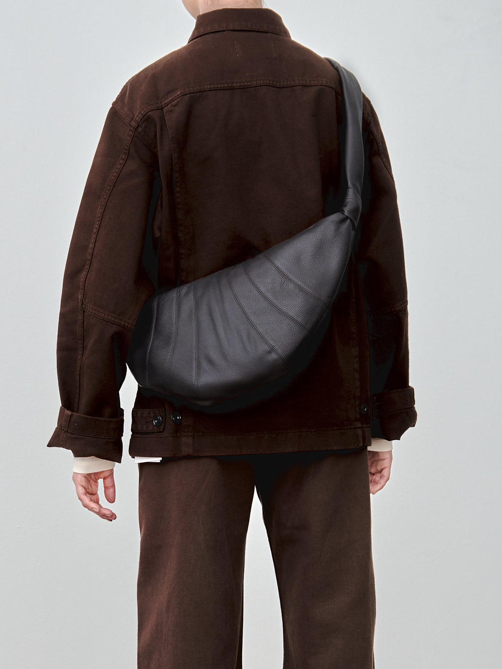 Namu Shop - Lemaire Medium Croissant Bag - Dark Chocolate (grained leather)