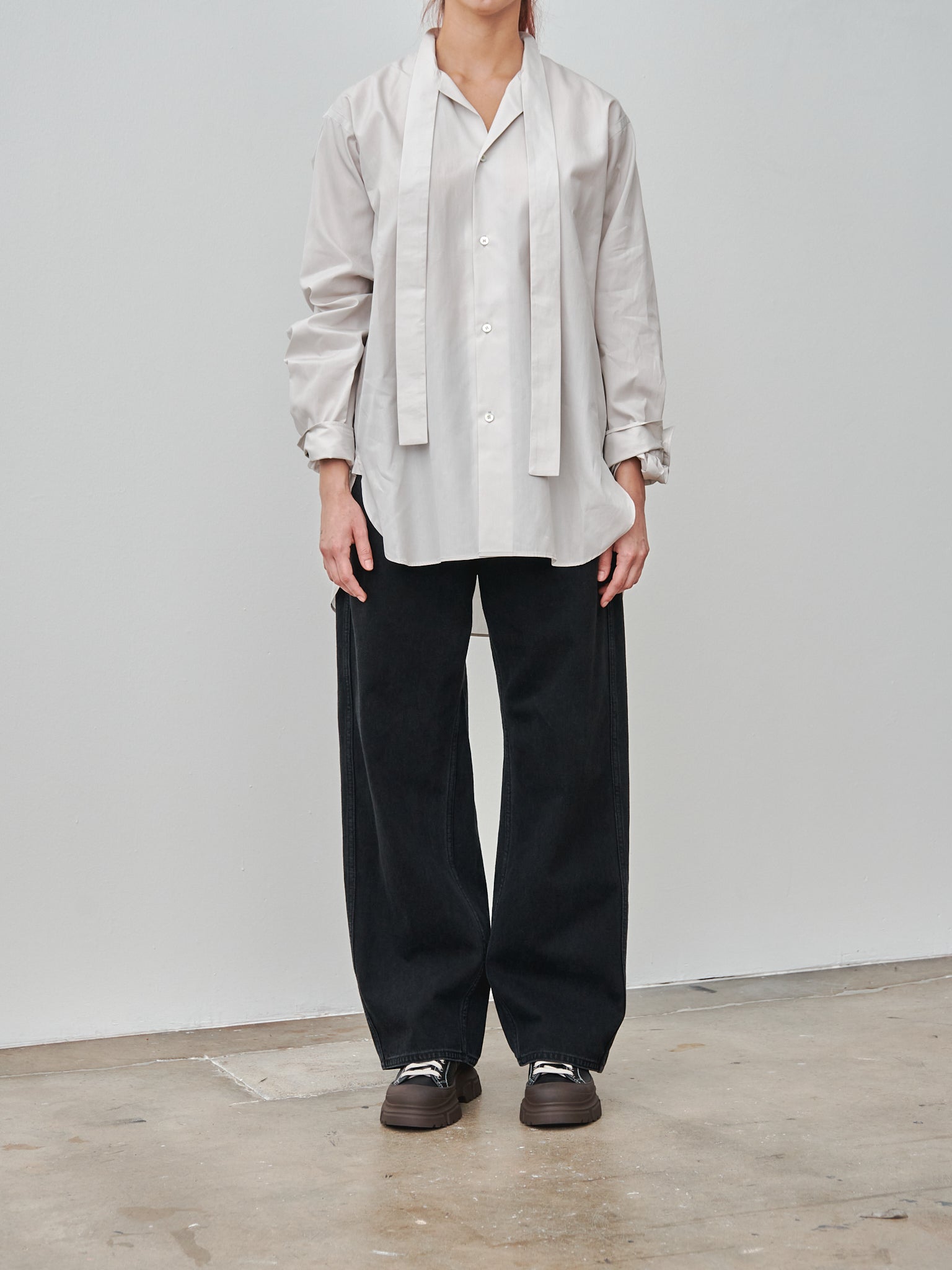 Namu Shop - Sofie D'Hoore Bow Shirt - Pearl