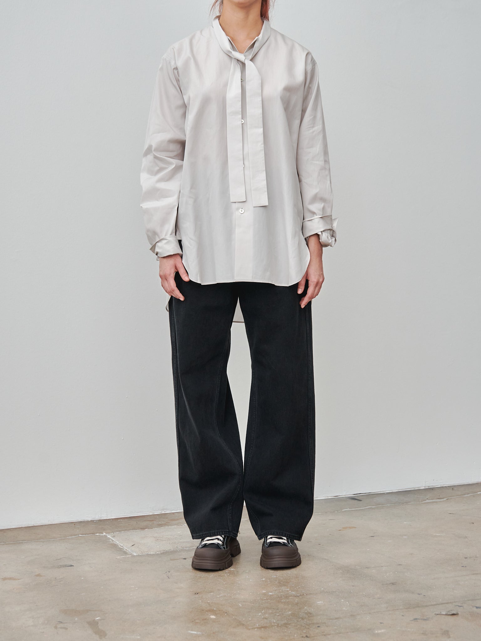 Namu Shop - Sofie D'Hoore Bow Shirt - Pearl