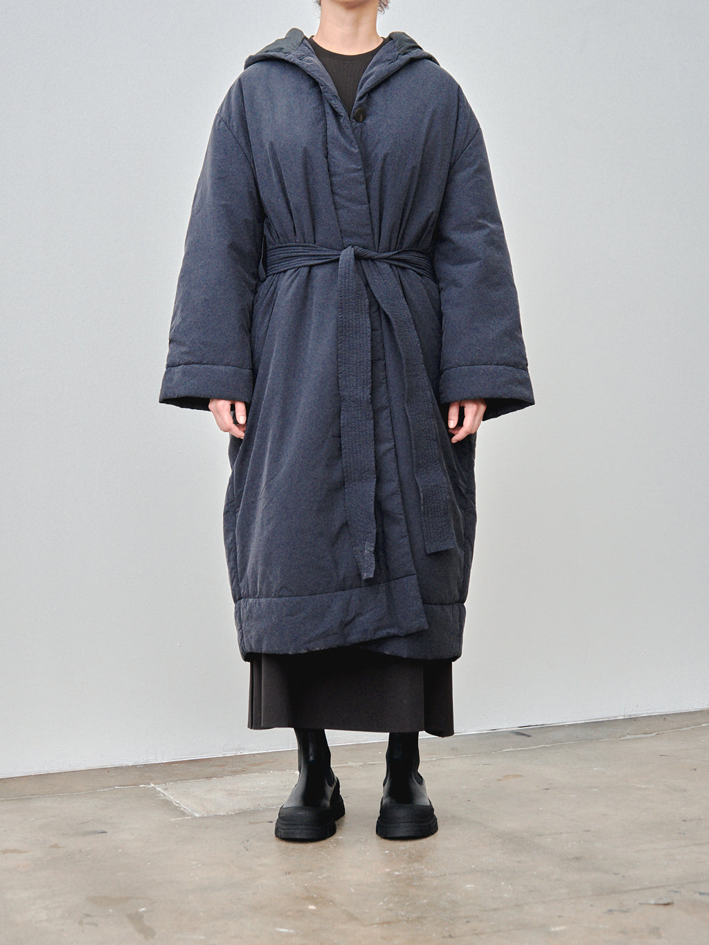 Namu Shop - Studio Nicholson Kariba Belted Wrap Puffer Coat - Black