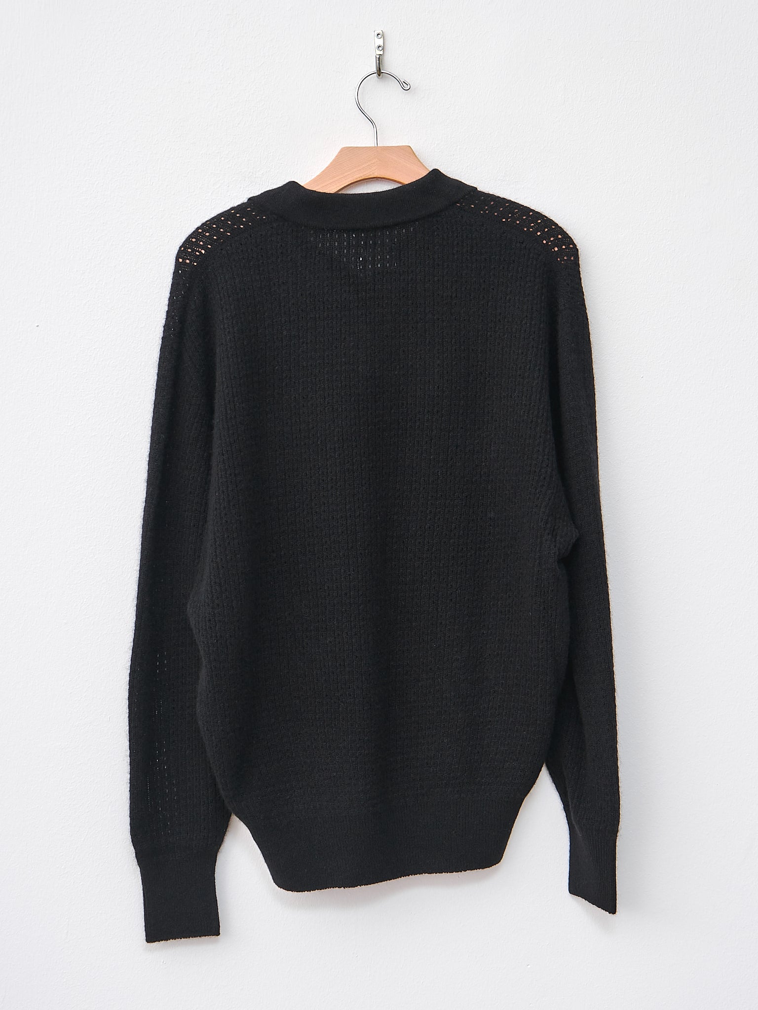 Namu Shop - Herill Whole Garment Cashmere Polo Knit - Black