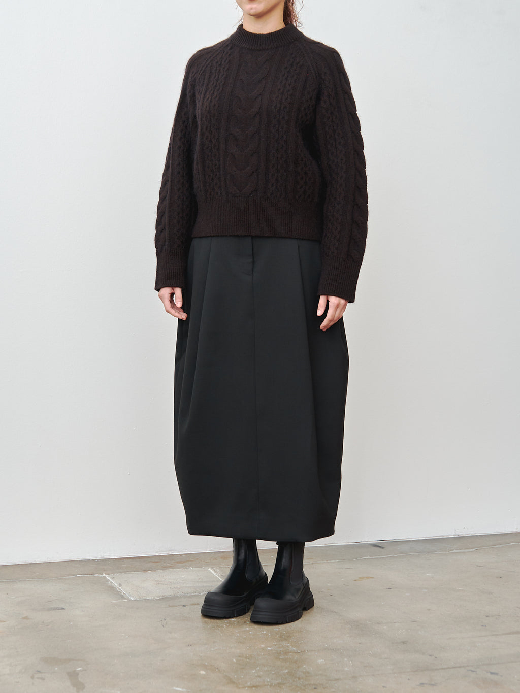 Namu Shop - Studio Nicholson Carson Darted Volume Skirt - Black