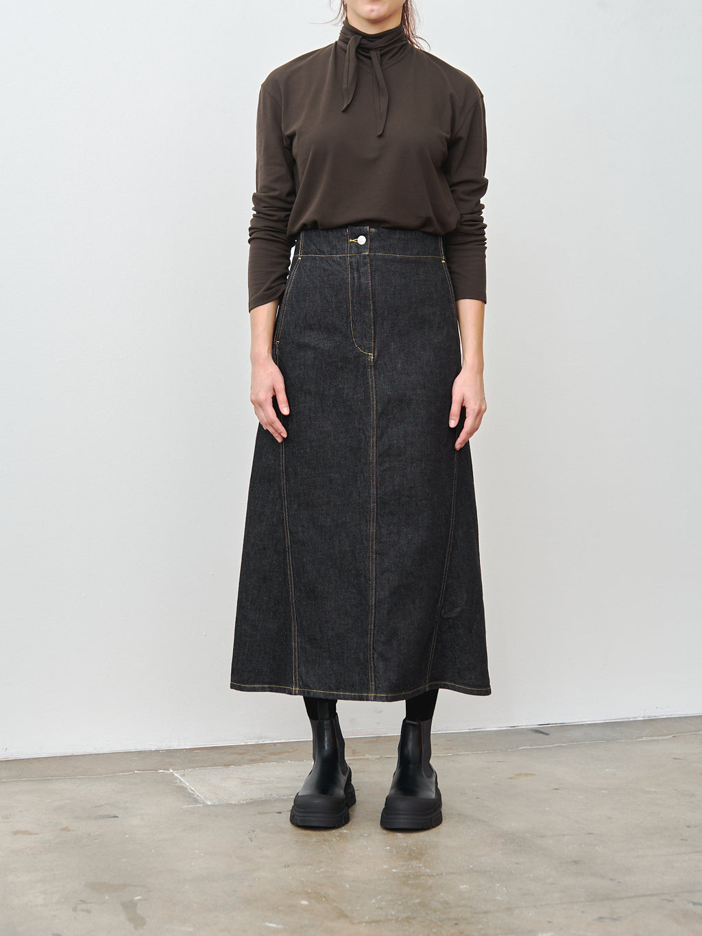 Namu Shop - Lemaire Long Sleeve Foulard Top - Dark Espresso