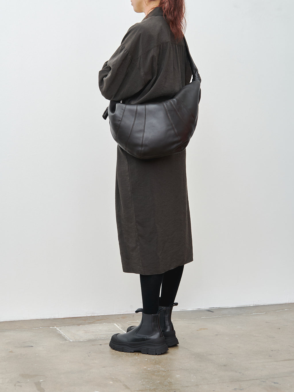 Namu Shop - Lemaire Large Croissant Bag - Dark Chocolate (soft nappa leather)
