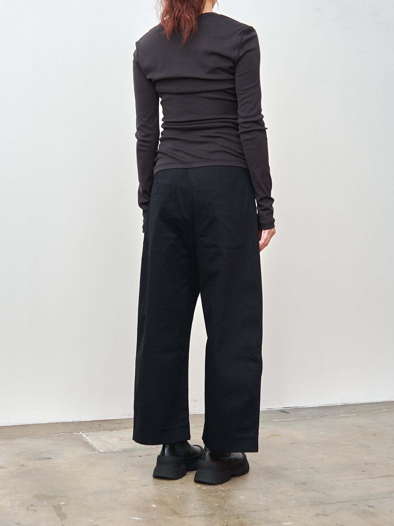 Namu Shop - Lemaire Rib Long Sleeve T-Shirt - Squid Ink
