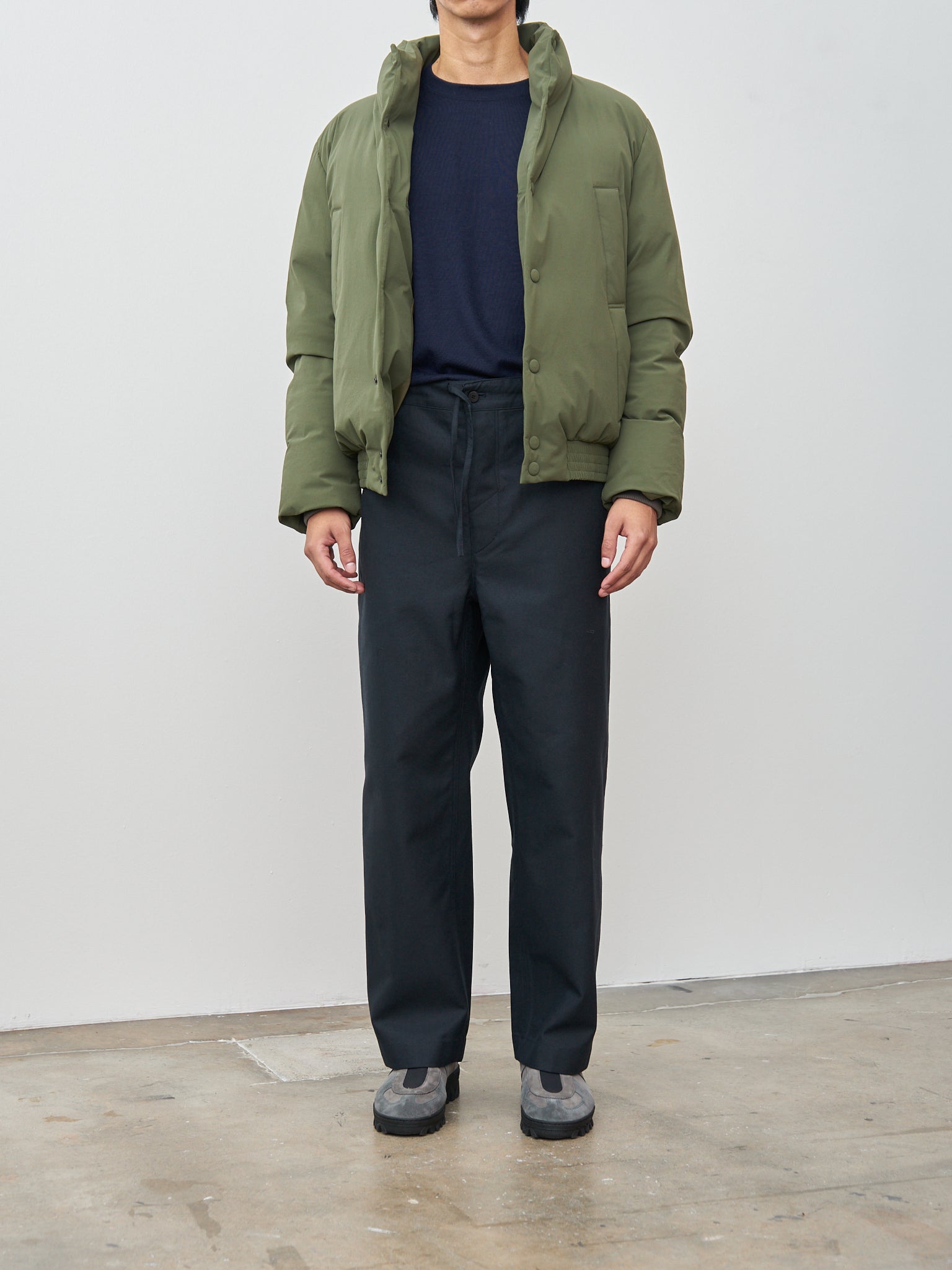 Namu Shop - Document Varsity Down Jacket - Khaki Green