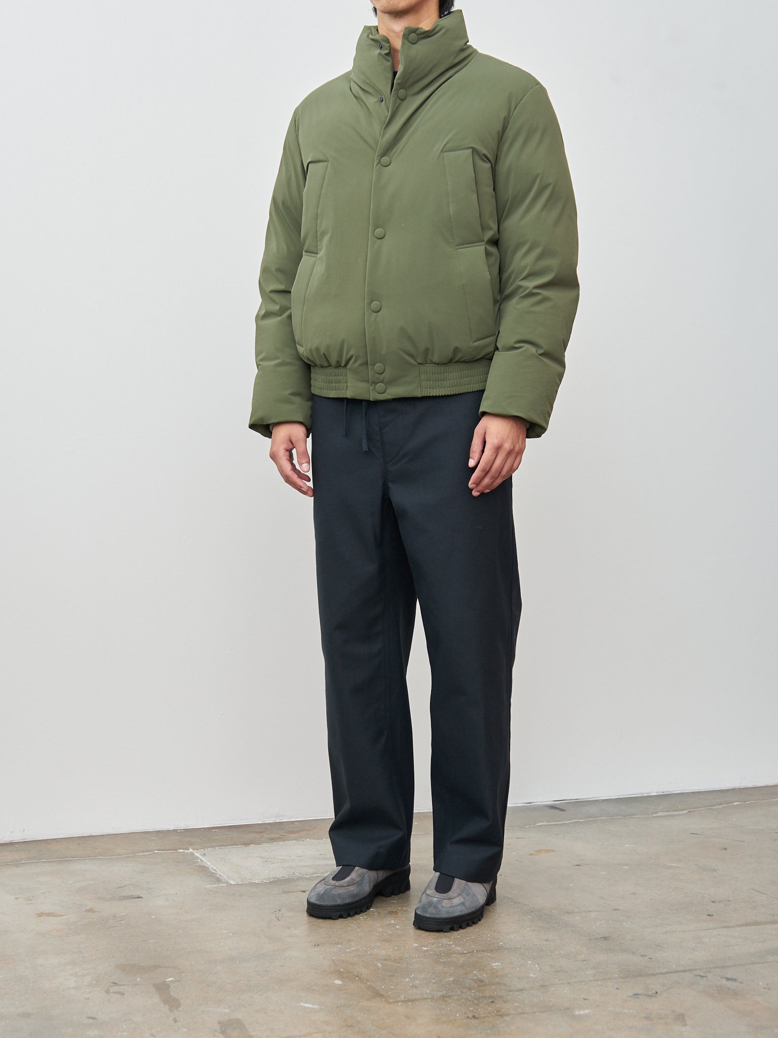 Namu Shop - Document Varsity Down Jacket - Khaki Green