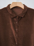 Namu Shop - Album di Famiglia Velvet Short Collar Shirt - Coffee