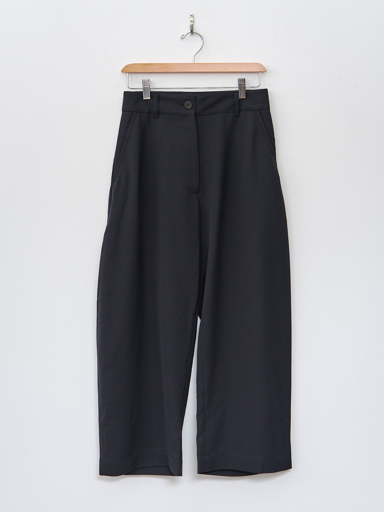 Namu Shop - Studio Nicholson Chalco Wide Crop Pant - Darkest Navy
