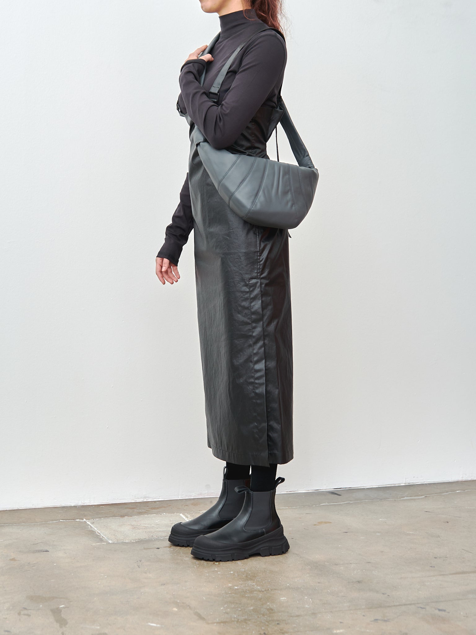 Namu Shop Lemaire Medium Croissant Bag Asphalt soft nappa leather