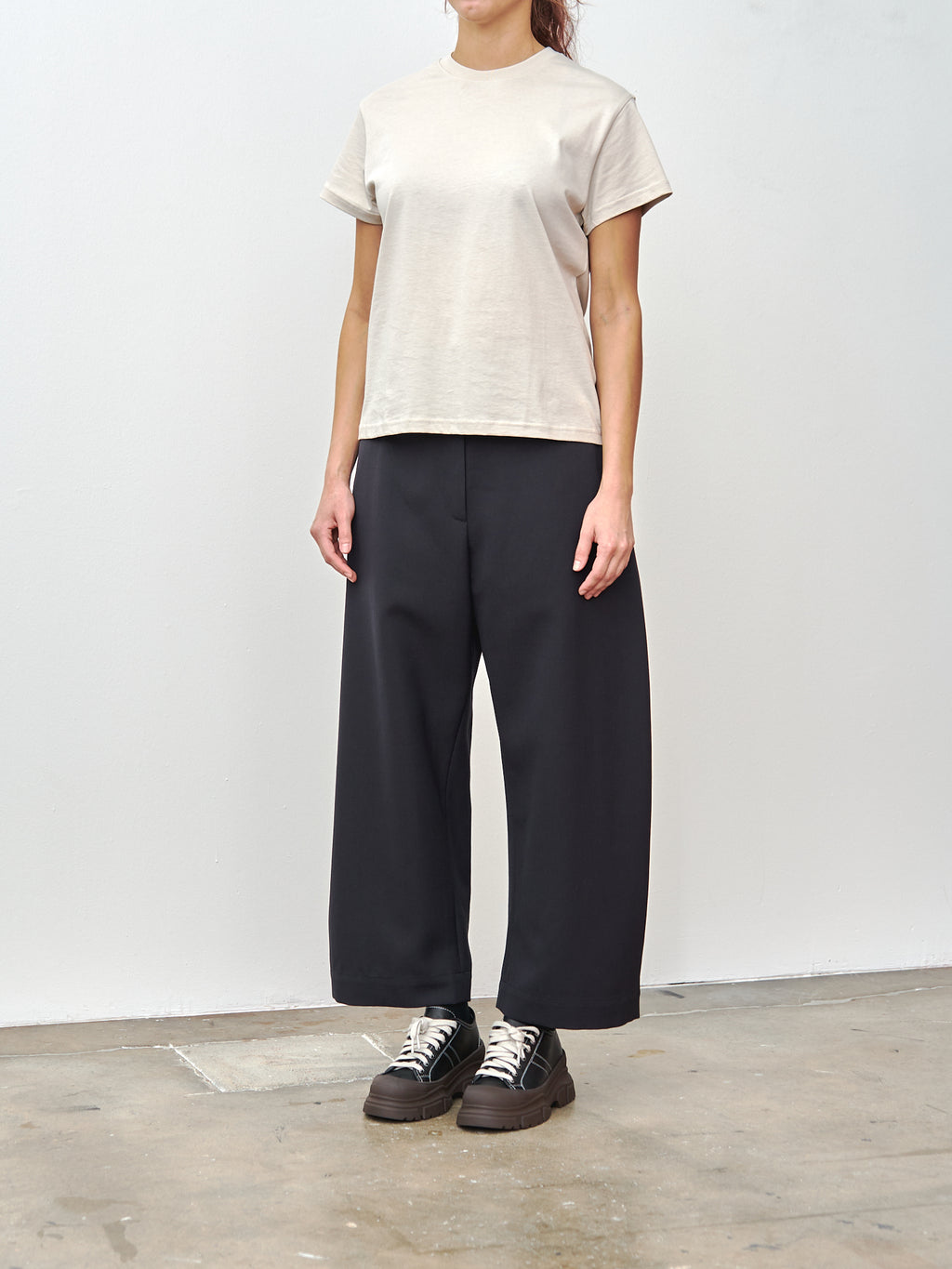 Namu Shop - Studio Nicholson Chalco Wide Crop Pant - Darkest Navy