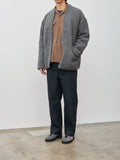 Namu Shop - ts(s) Brushed Wool Cotton Round Flap Pocket Baggy Shirt - Brown